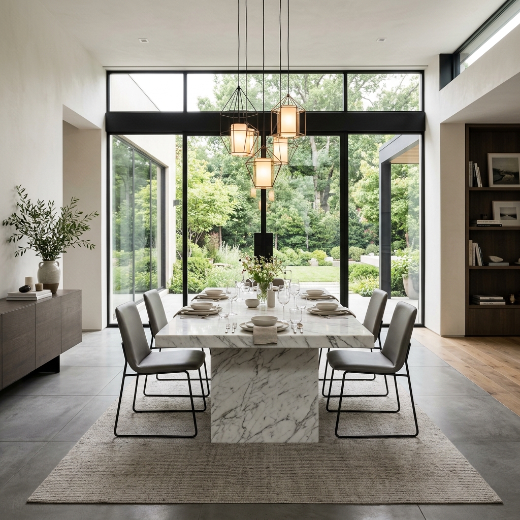 Modern Dining Room - Wall & Floor Home Interior